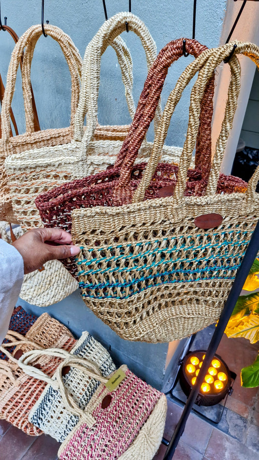 Sisal woven beach bags